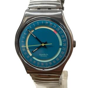 Swatch Watch STOPLIGHT GY402 1990 Standard Gents Flex Band Rare Swiss Quartz